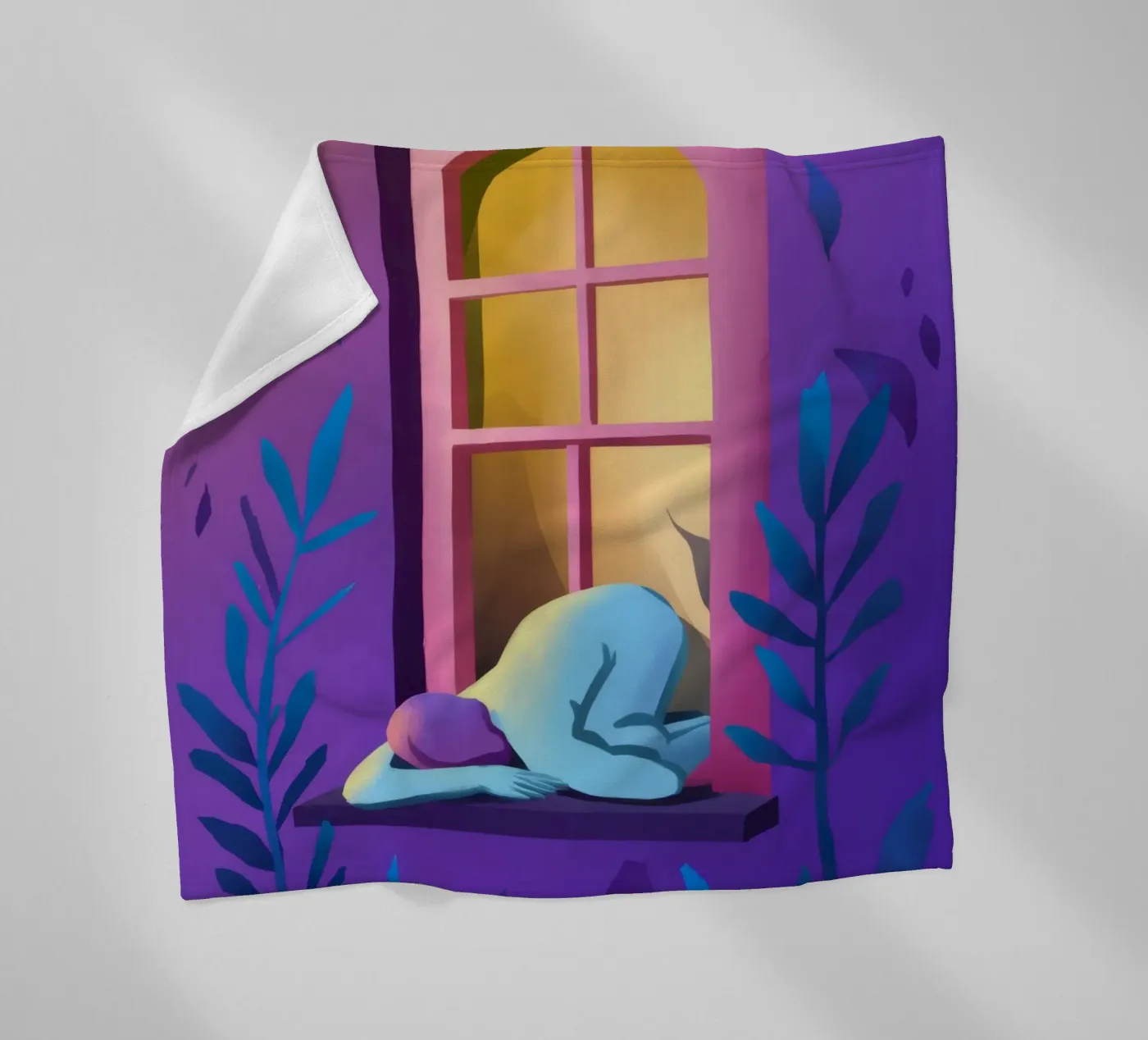 Window Watcher Dusk Fleecedecke von Pake Nebula