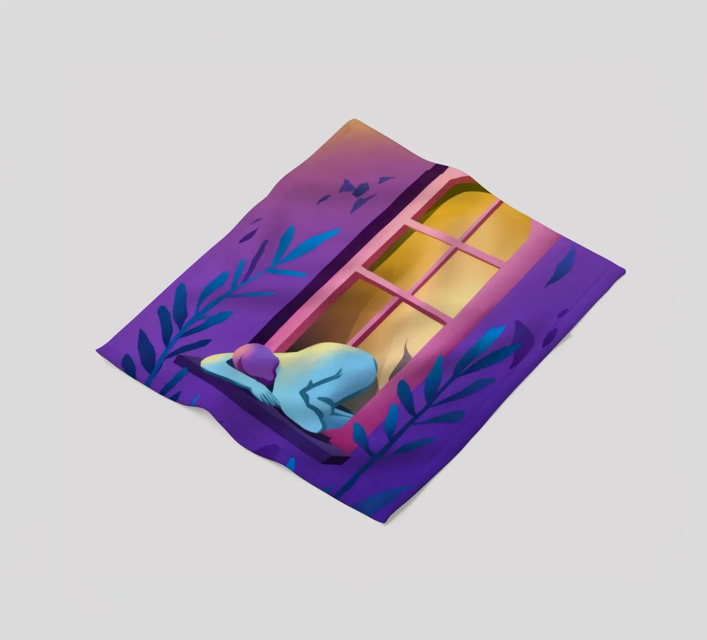 Window Watcher Dusk Fleecedecke von Pake Nebula