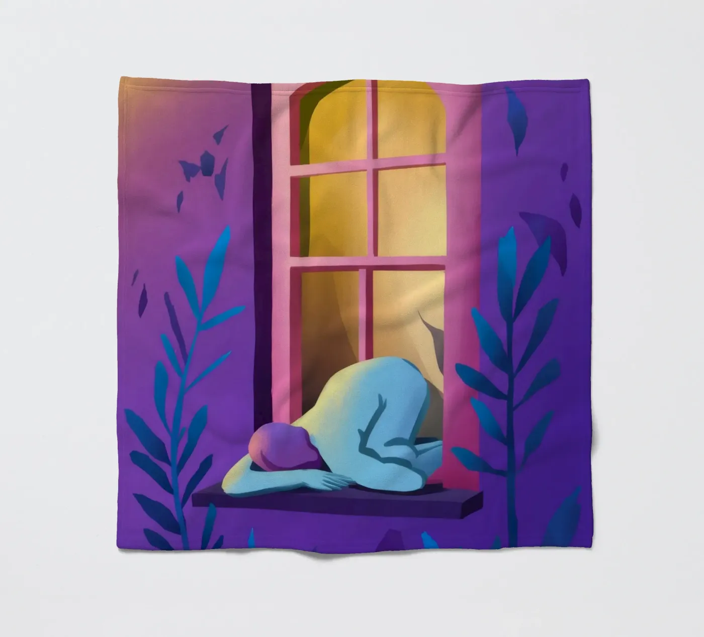 Window Watcher Dusk Fleecedecke von Pake Nebula