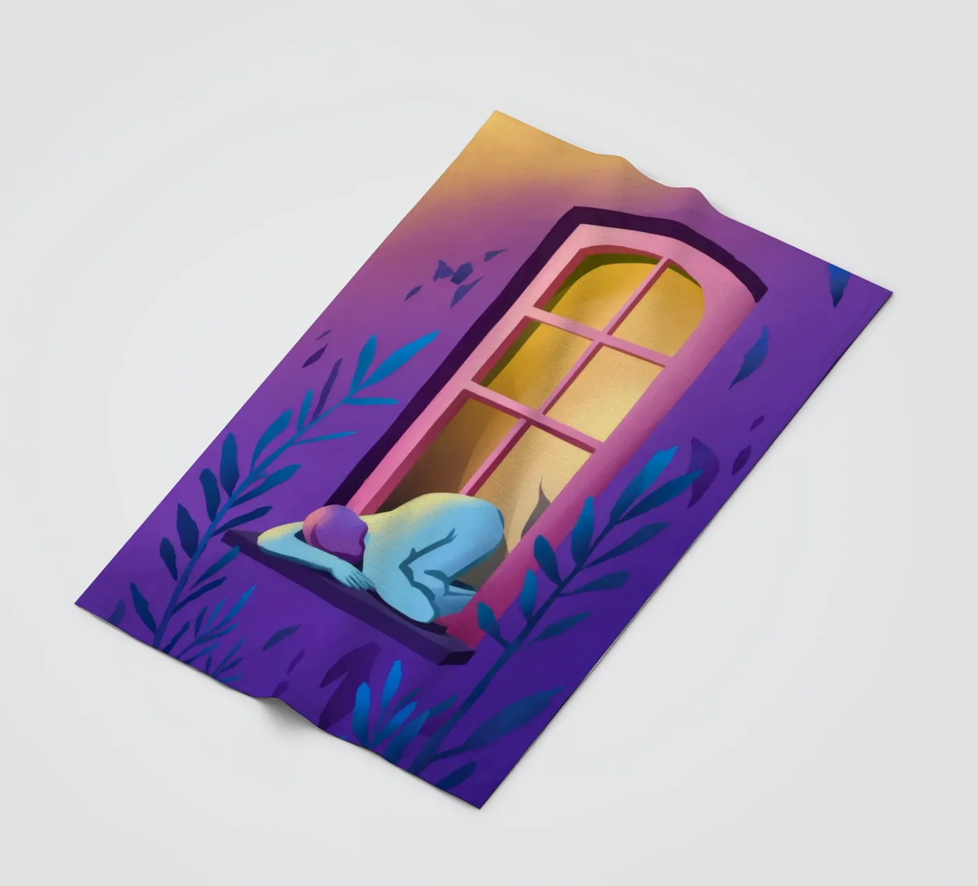Window Watcher Dusk Fleecedecke von Pake Nebula