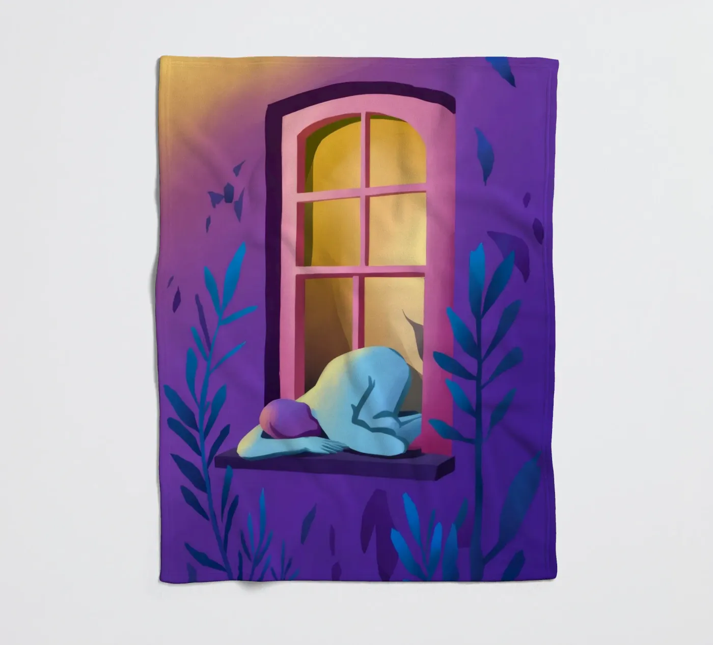 Window Watcher Dusk Fleecedecke von Pake Nebula