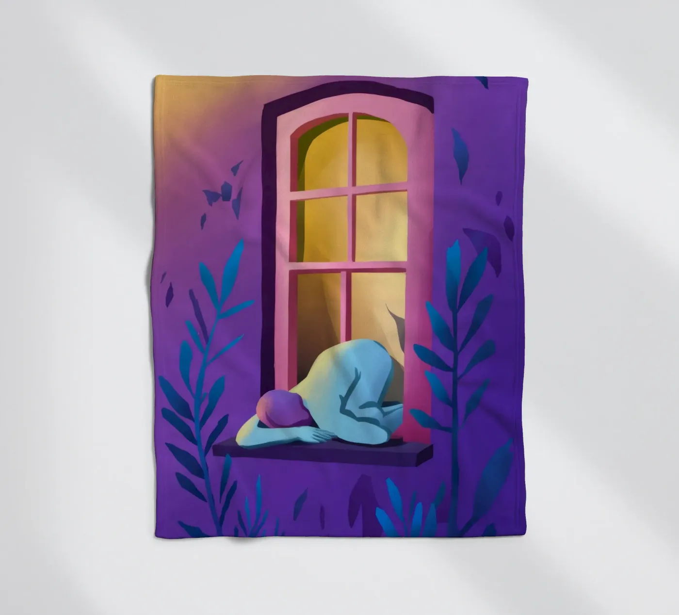 Window Watcher Dusk Fleecedecke von Pake Nebula