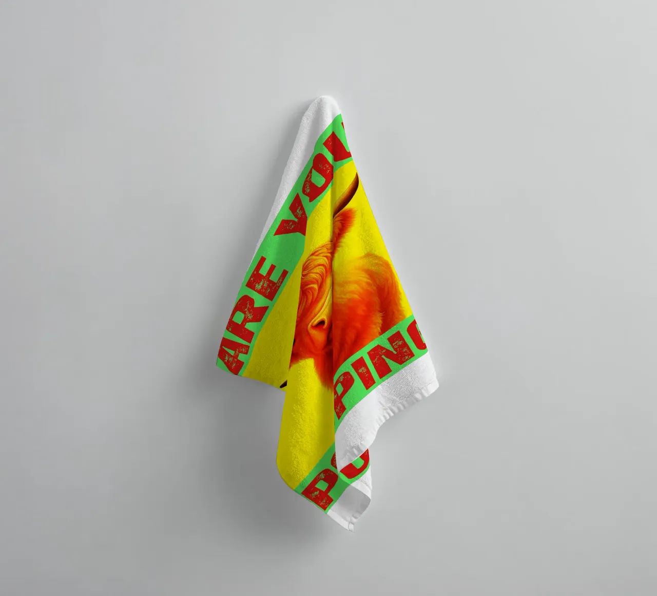 highland cow are you pooping funny toilets towel by Nayara