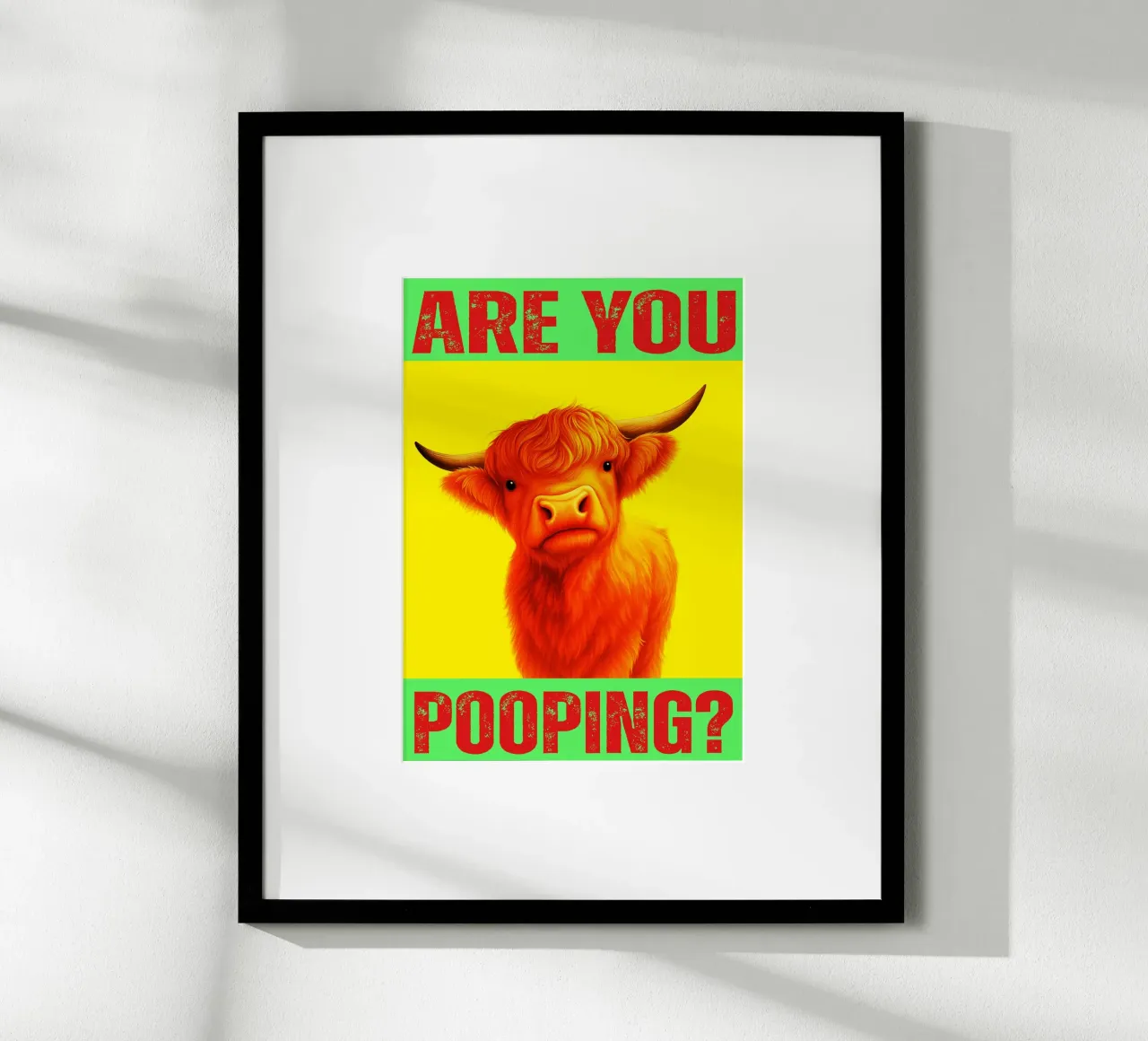 highland cow are you pooping funny toilets hahnemühle by Nayara
