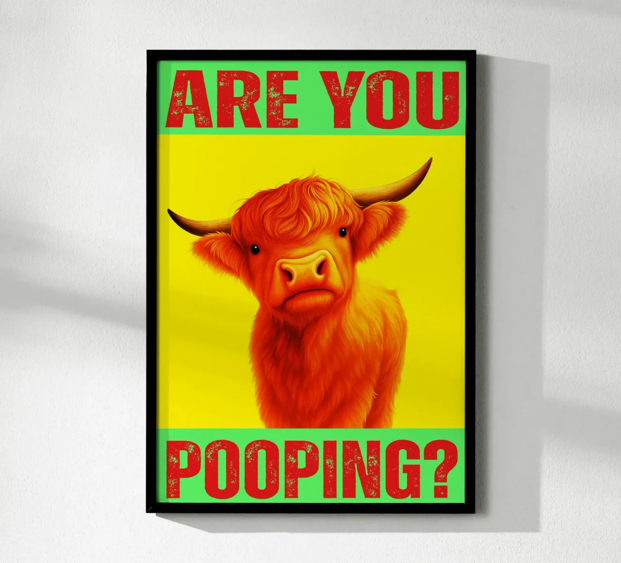 highland cow are you pooping funny toilets hahnemühle by Nayara