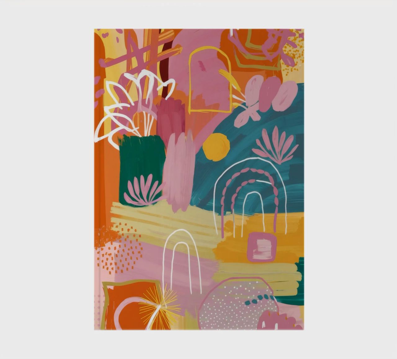 Llama abstrait en fleurs carnet de notes de Pake Nebula
