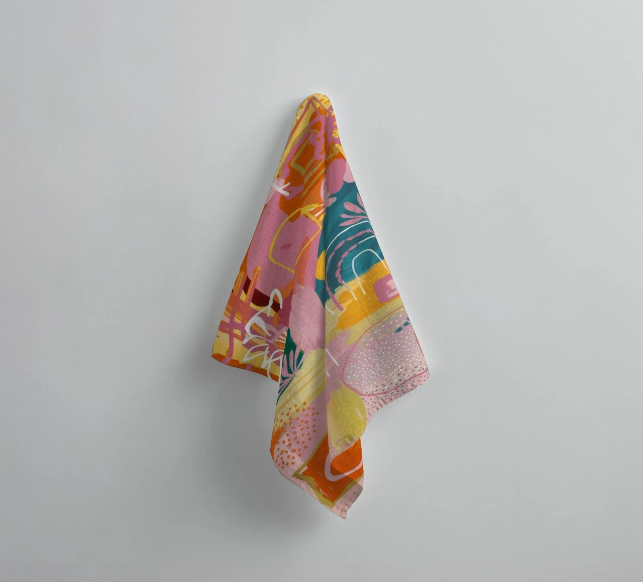 Llama abstrait en fleurs serviette de bain de Pake Nebula