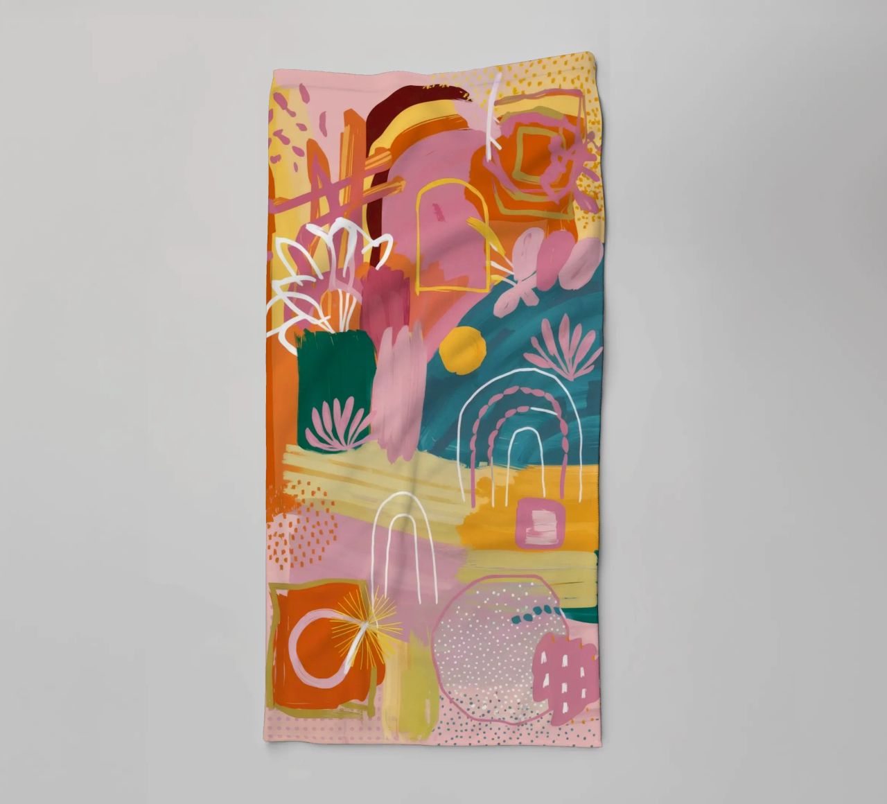 Llama abstrait en fleurs serviette de bain de Pake Nebula