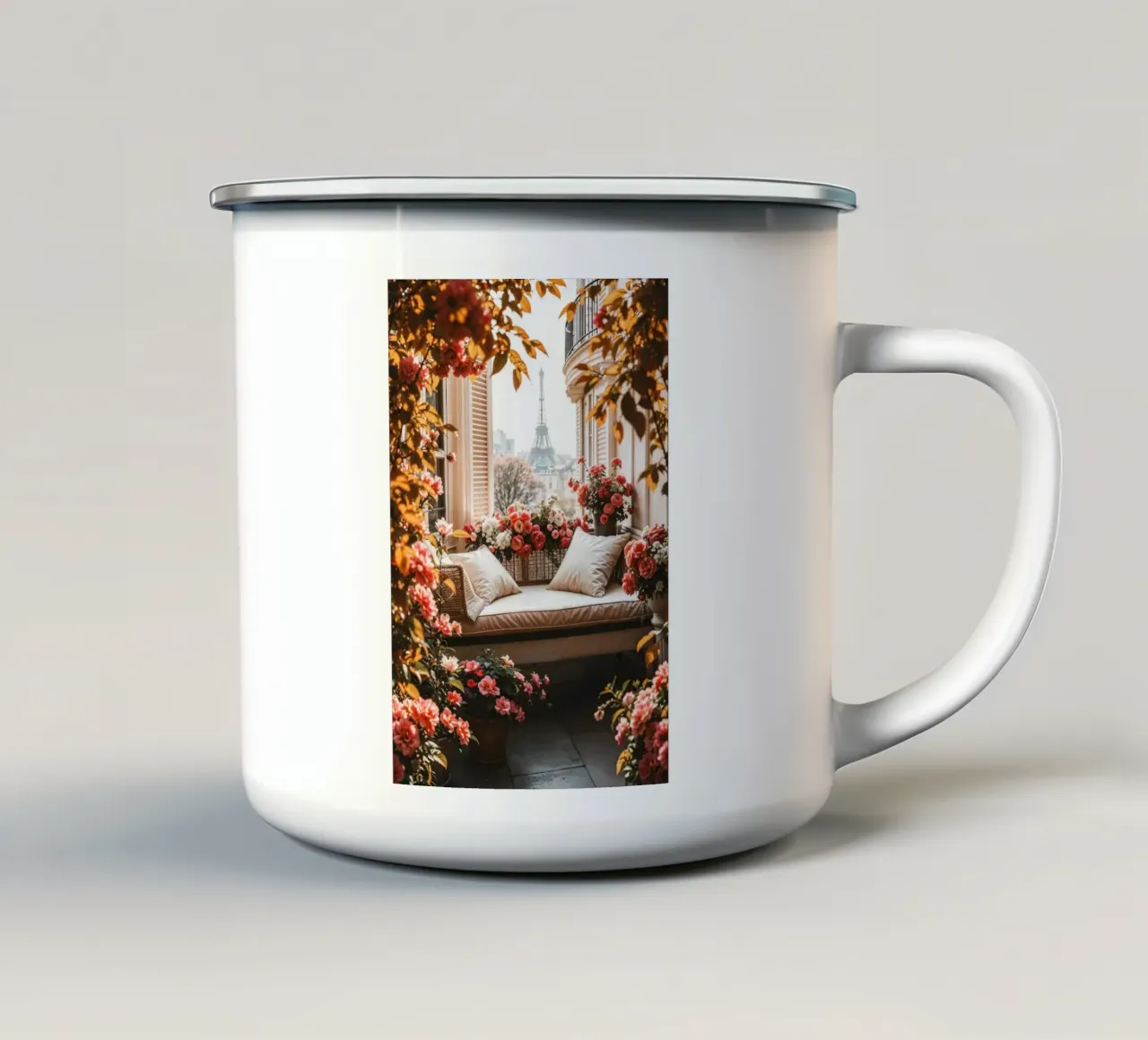 Sogno di Parigi in fiore tazza in smalto da BLICKPUNKT