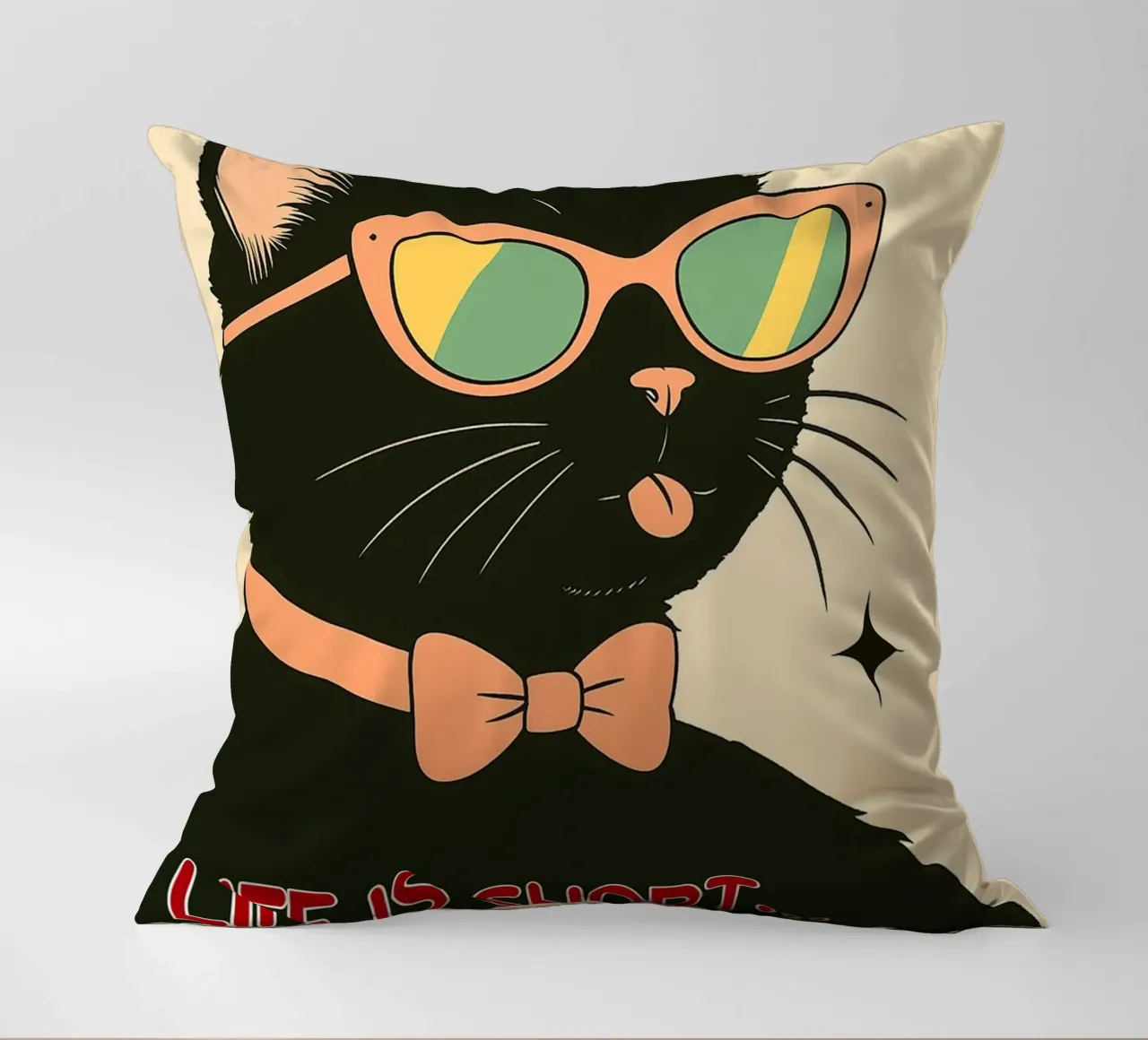 life is short spoil your cat decorative cushion by Nayara