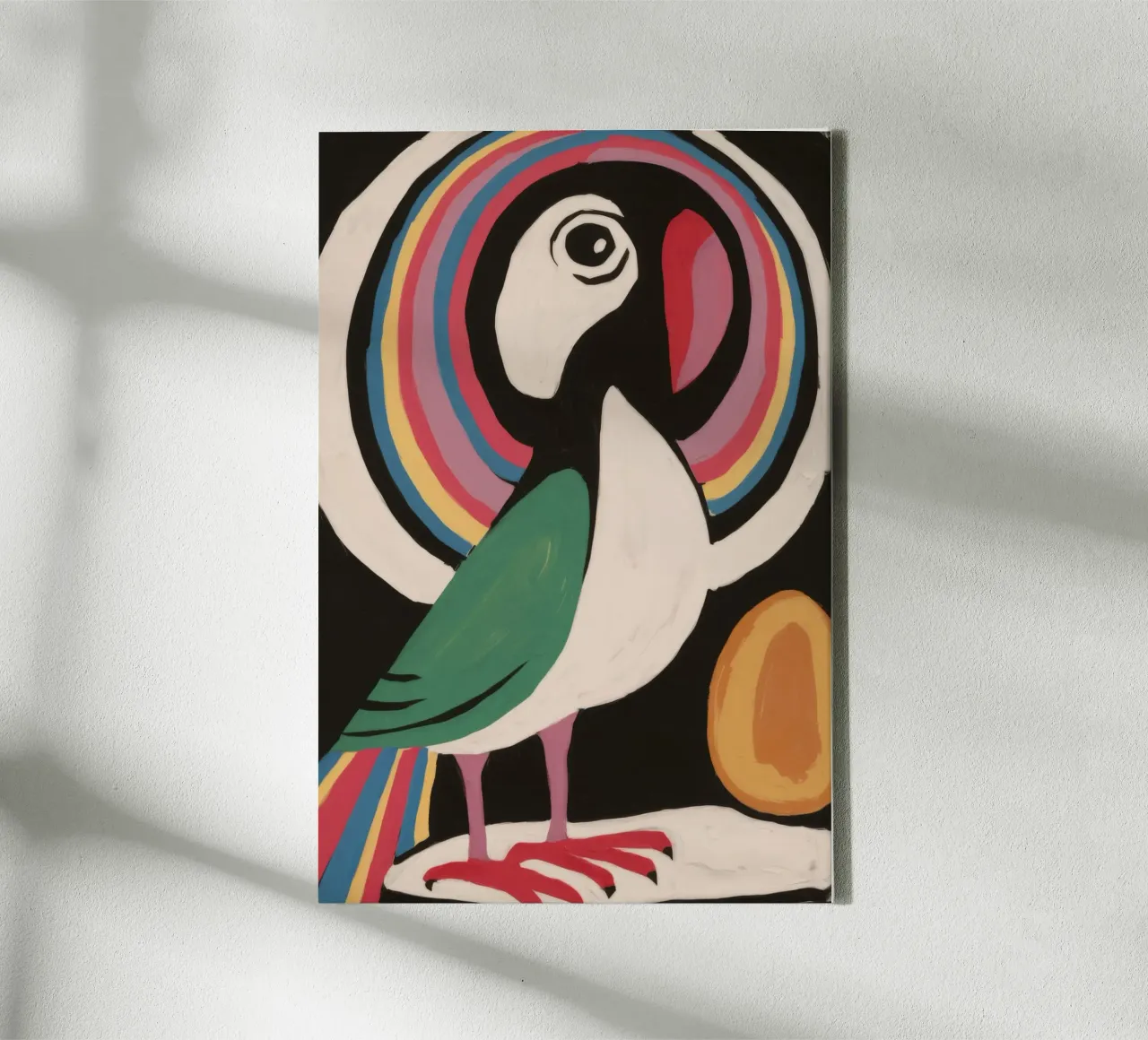 Chromatic Avian Emblem canvas with Floater frame by Pake Nebula