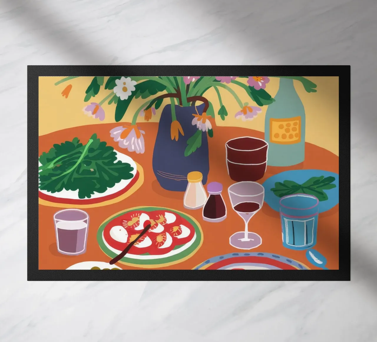 Festive Table Spread doormat by Pake Nebula