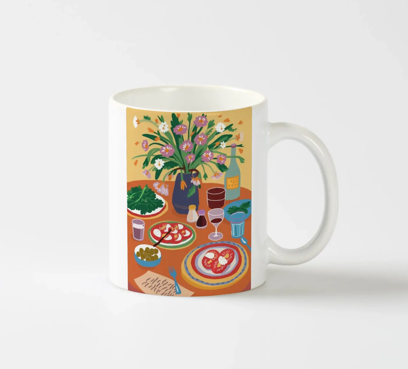 Festive Table Spread ceramic mug by Pake Nebula