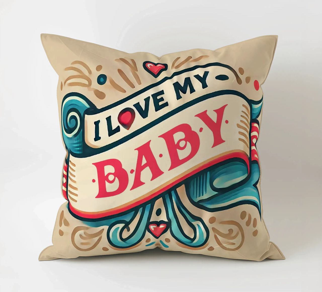 I LOVE MY BABY coussin de Vintage Van Gogh