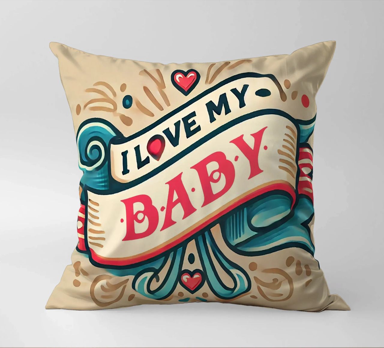 I LOVE MY BABY coussin de Vintage Van Gogh