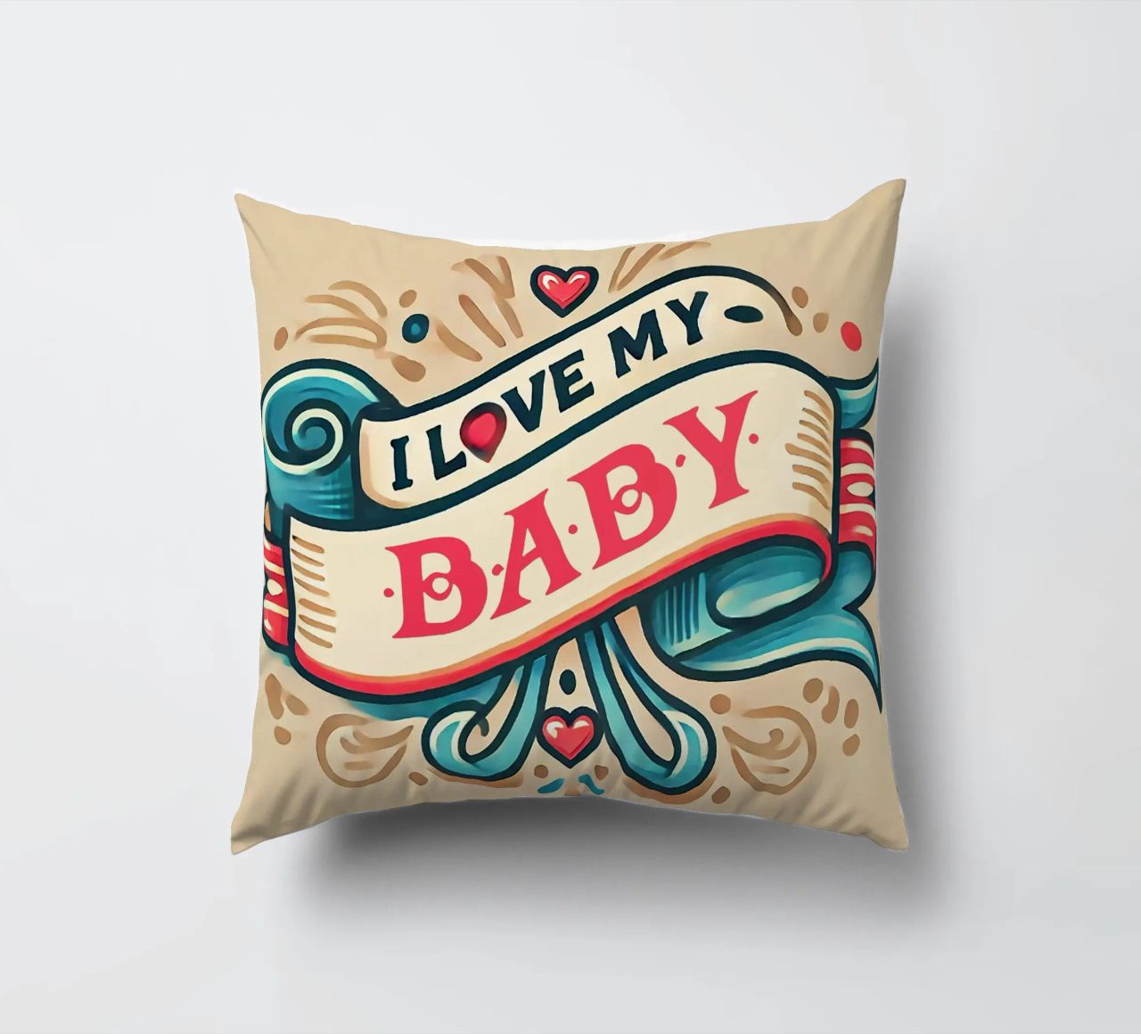I LOVE MY BABY coussin de Vintage Van Gogh