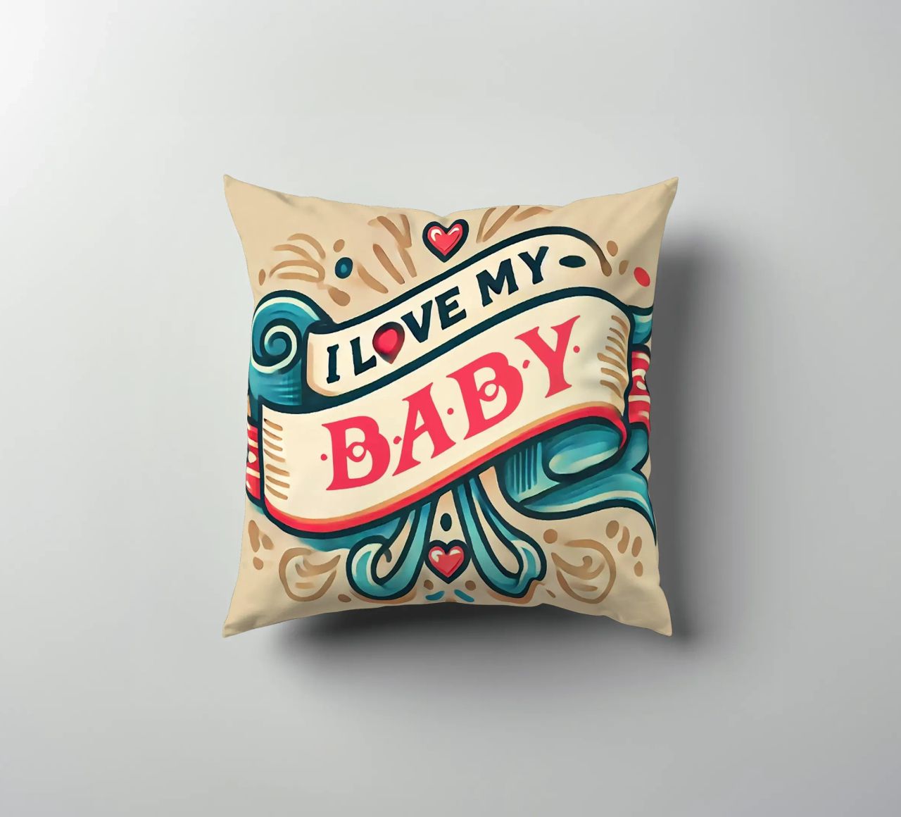 I LOVE MY BABY coussin de Vintage Van Gogh