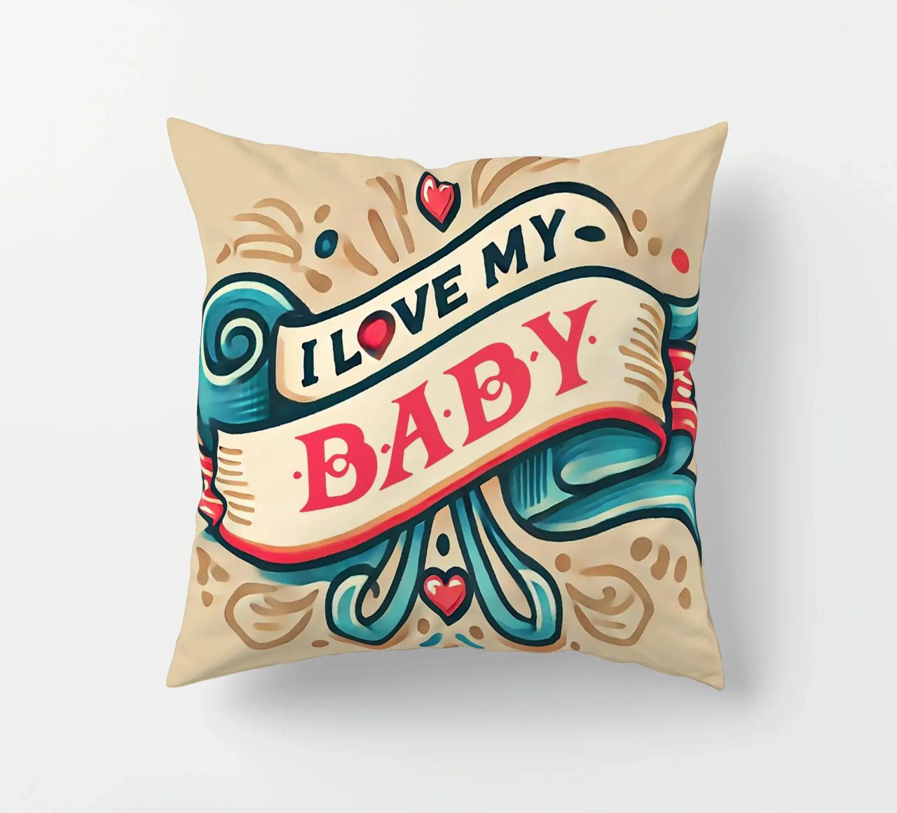 I LOVE MY BABY coussin de Vintage Van Gogh