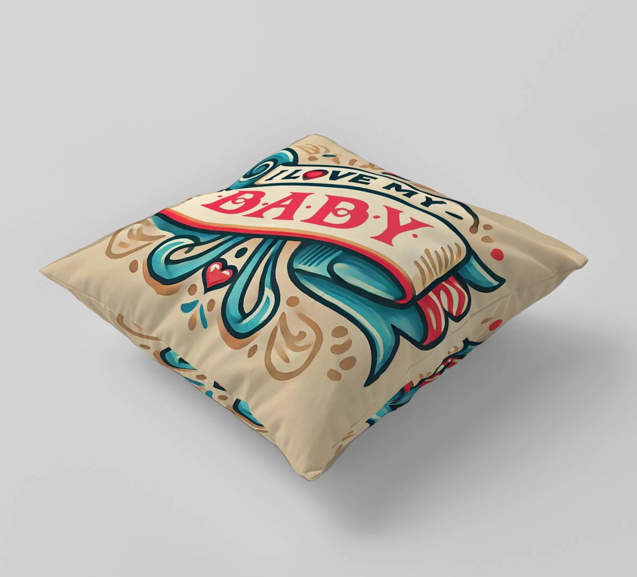 I LOVE MY BABY coussin de Vintage Van Gogh