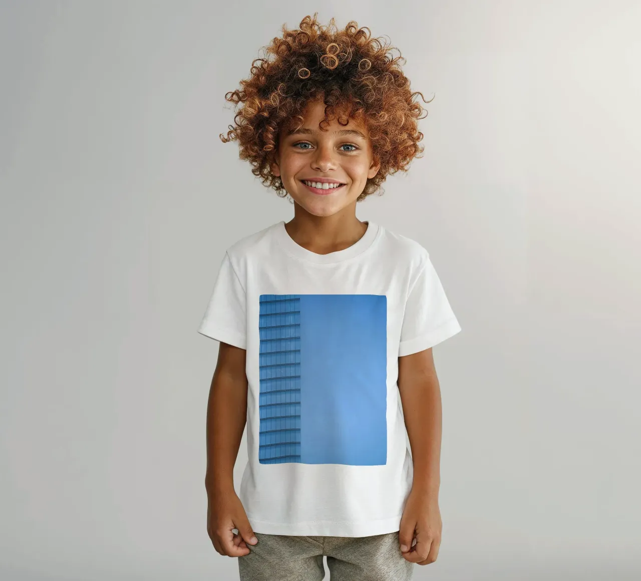 edificio skyline t-shirt bambini da Bleu