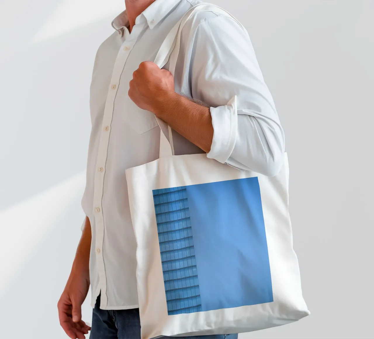 edificio skyline borsa in juta da Bleu