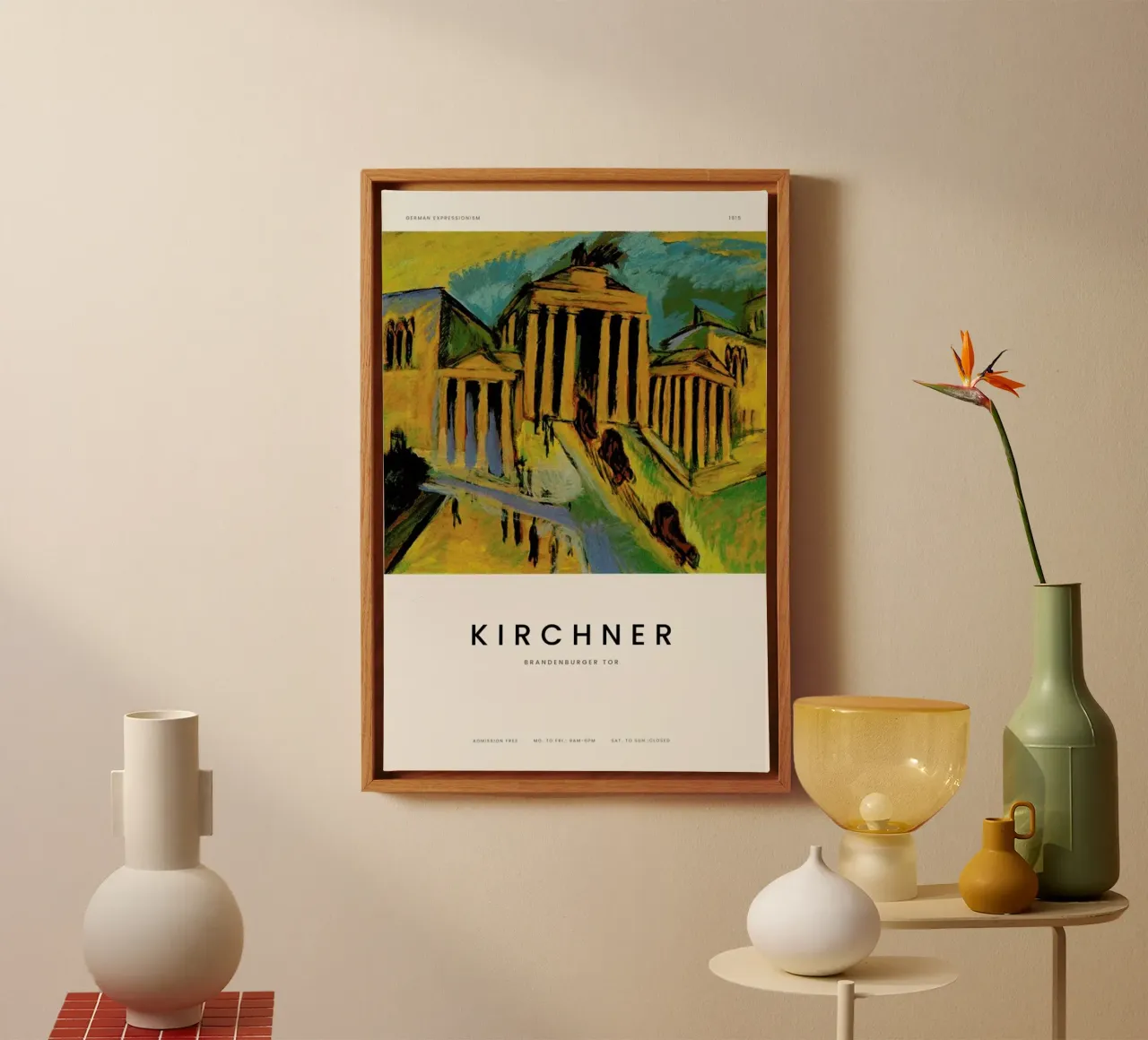 Kirchner - Brandenburger Tor tela con Cornice a cassetta da Vintage by JUNIQE