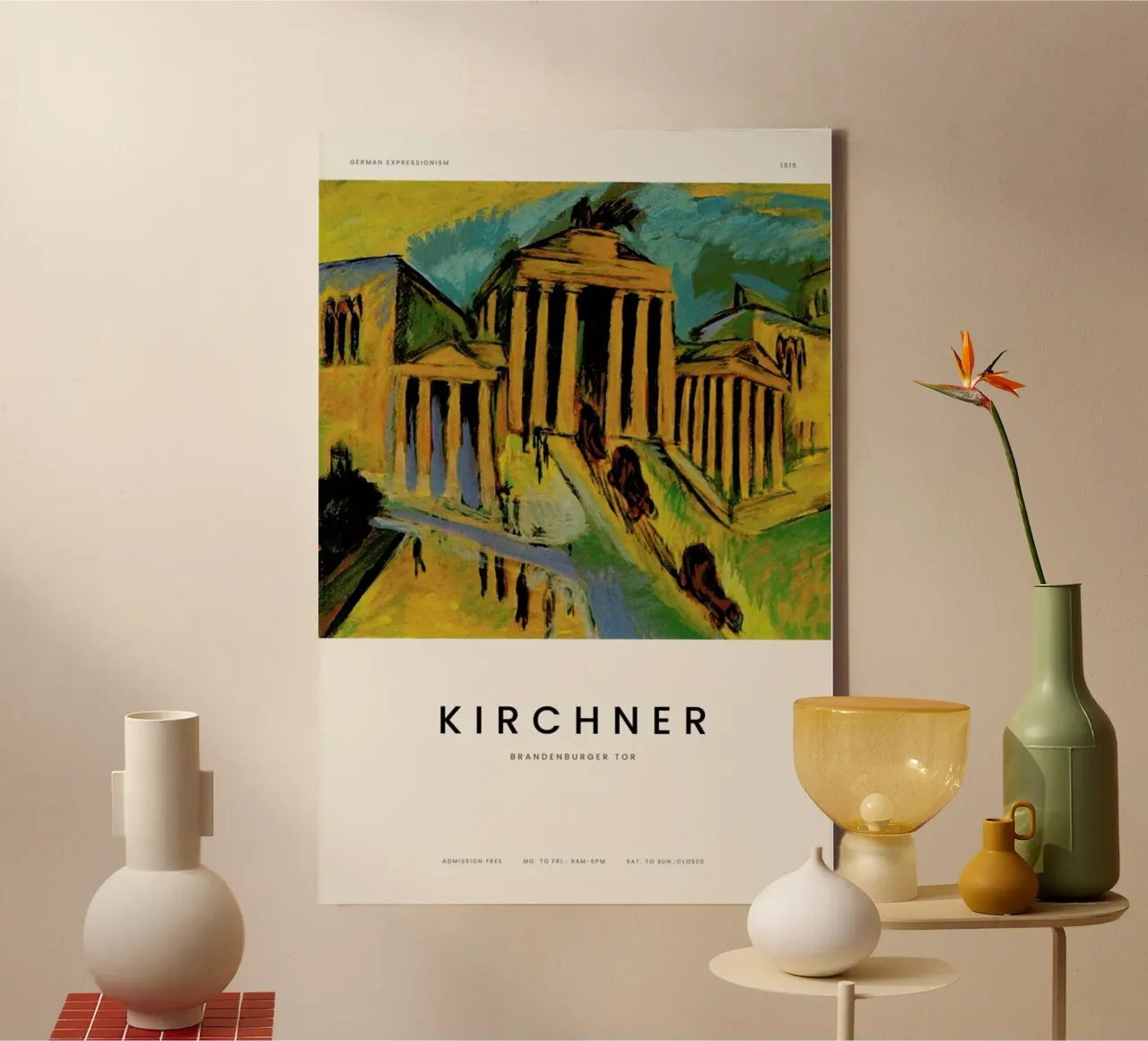 Kirchner - Brandenburger Tor tela con Cornice a cassetta da Vintage by JUNIQE