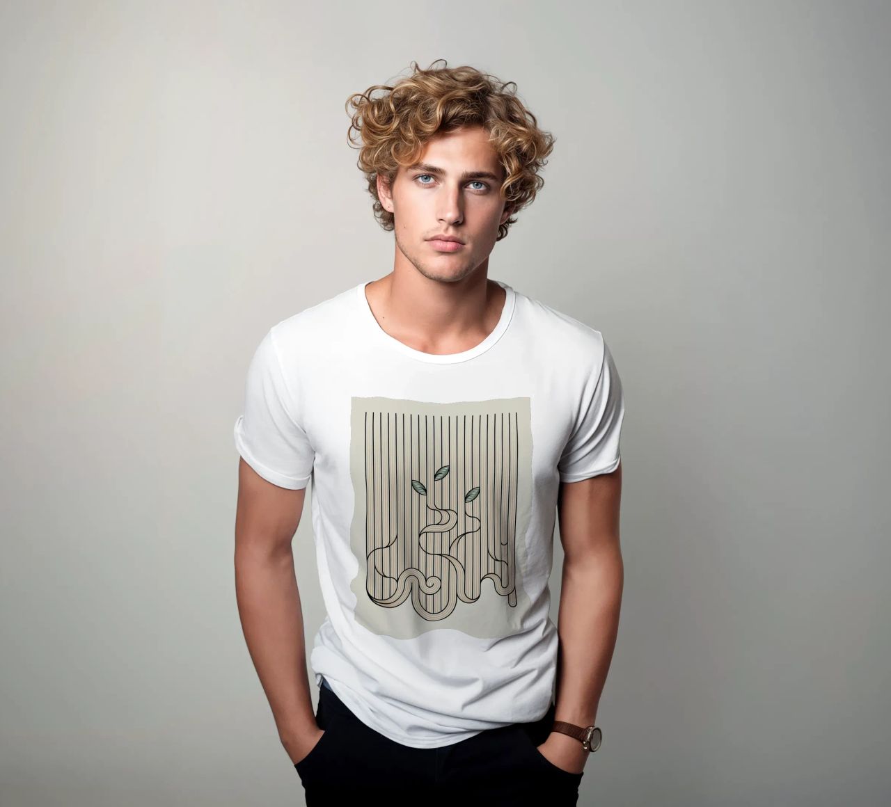 linee curve t-shirt da hinity
