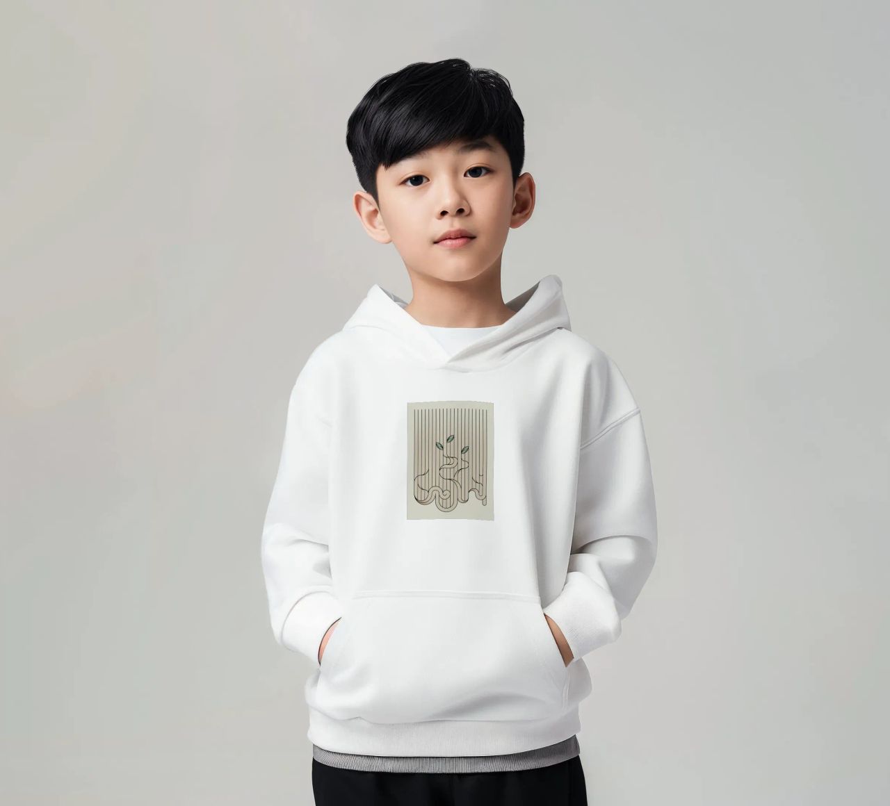 linee curve felpa bambino con cappuccio da hinity