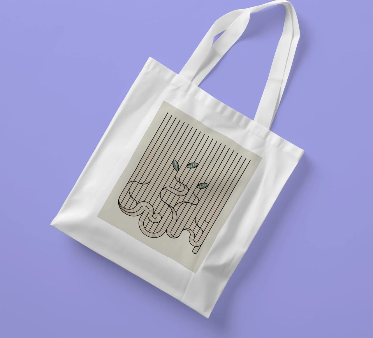 linee curve borsa in juta da hinity