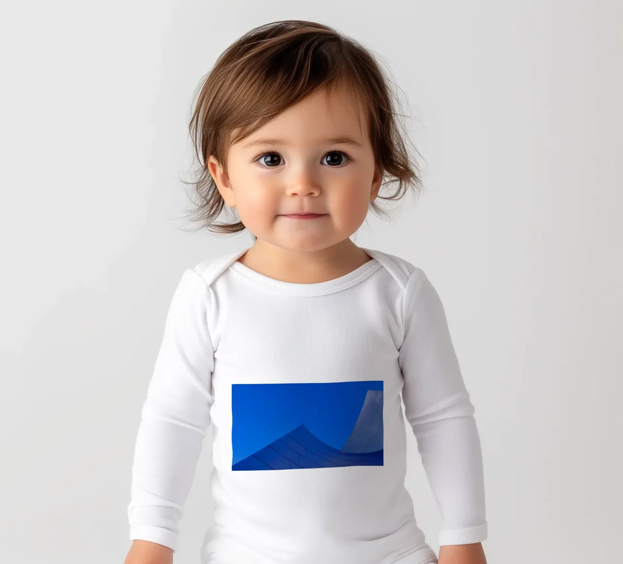 linee curve cielo body neonato maniche lunghe da Bleu