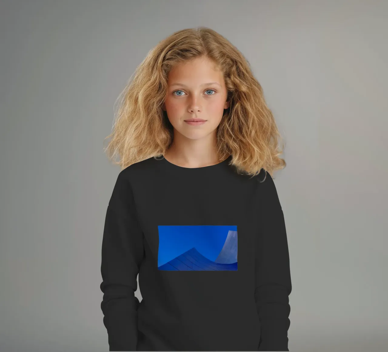 linee curve cielo felpa bambino da Bleu