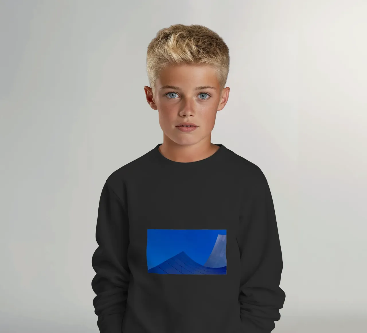 linee curve cielo felpa bambino da Bleu