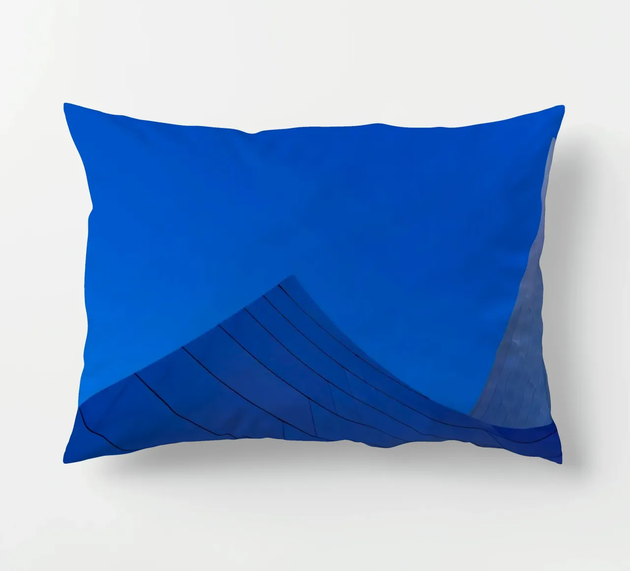 curved lines sky decorative cushion by Bleu