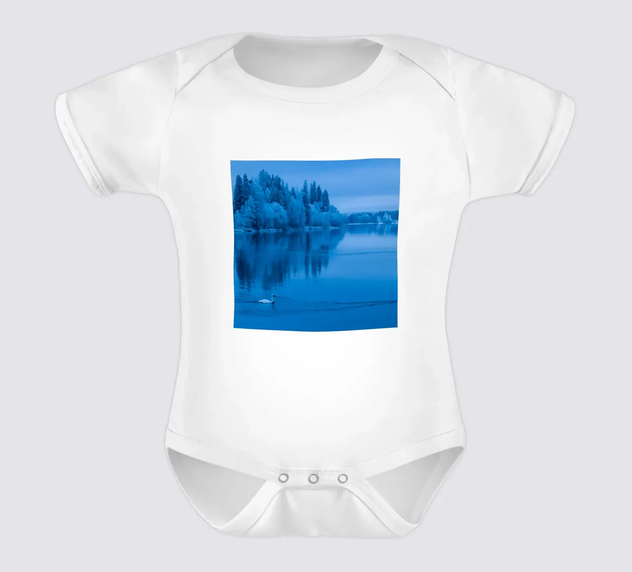 lago dei cigni body neonato maniche corte da Bleu