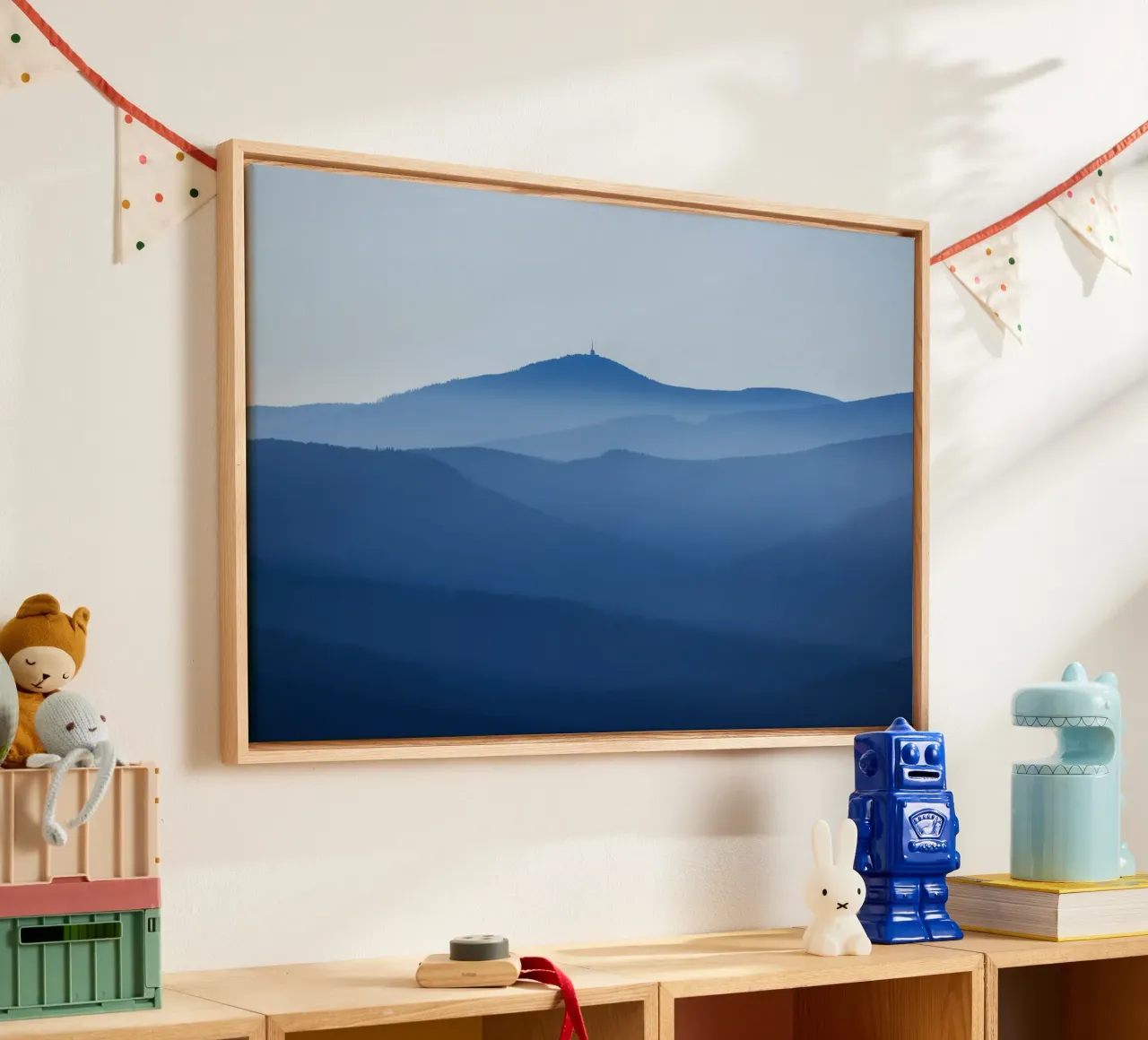 gradienti di montagna tela con Cornice a cassetta da Bleu