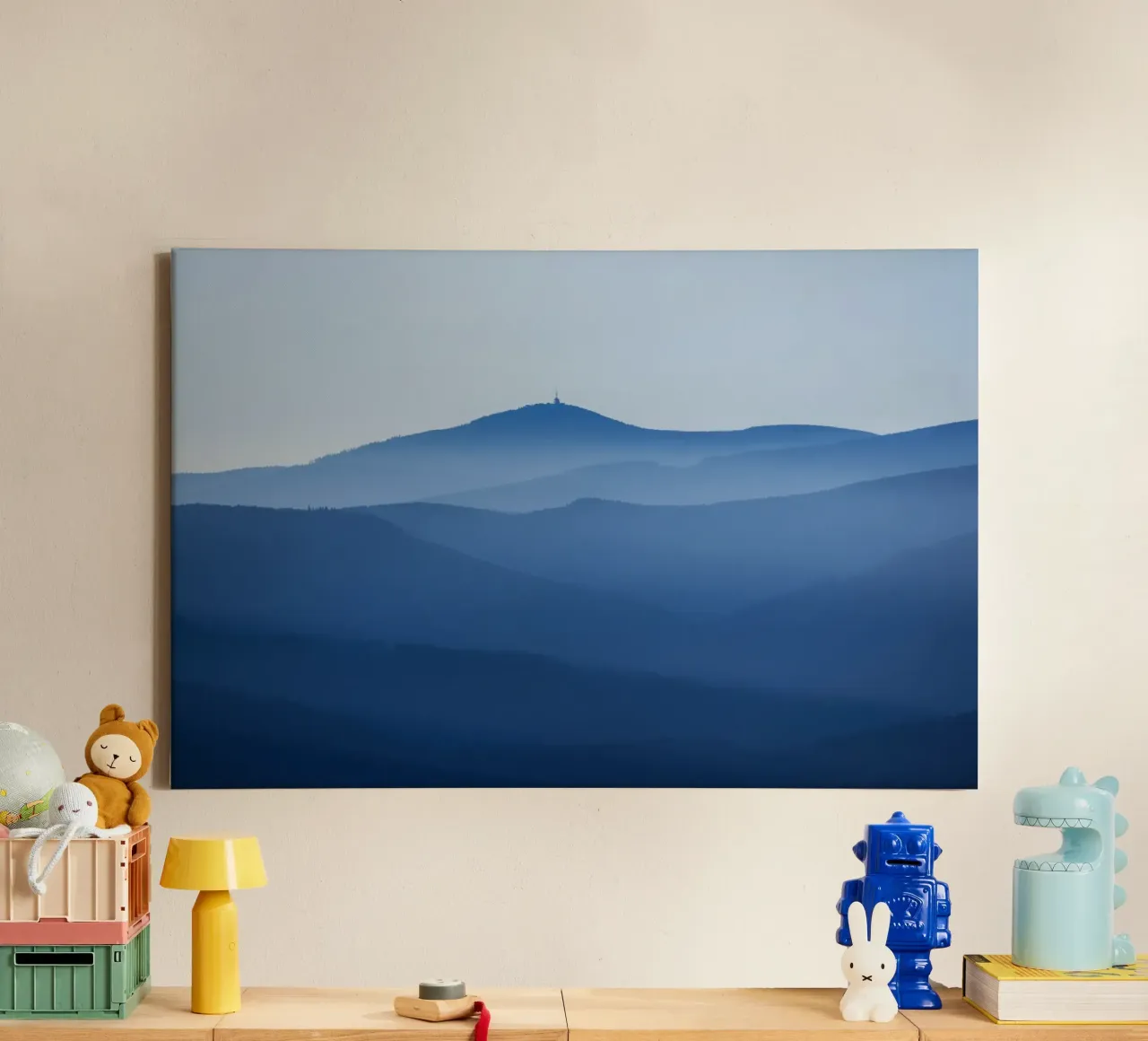gradienti di montagna tela con Cornice a cassetta da Bleu