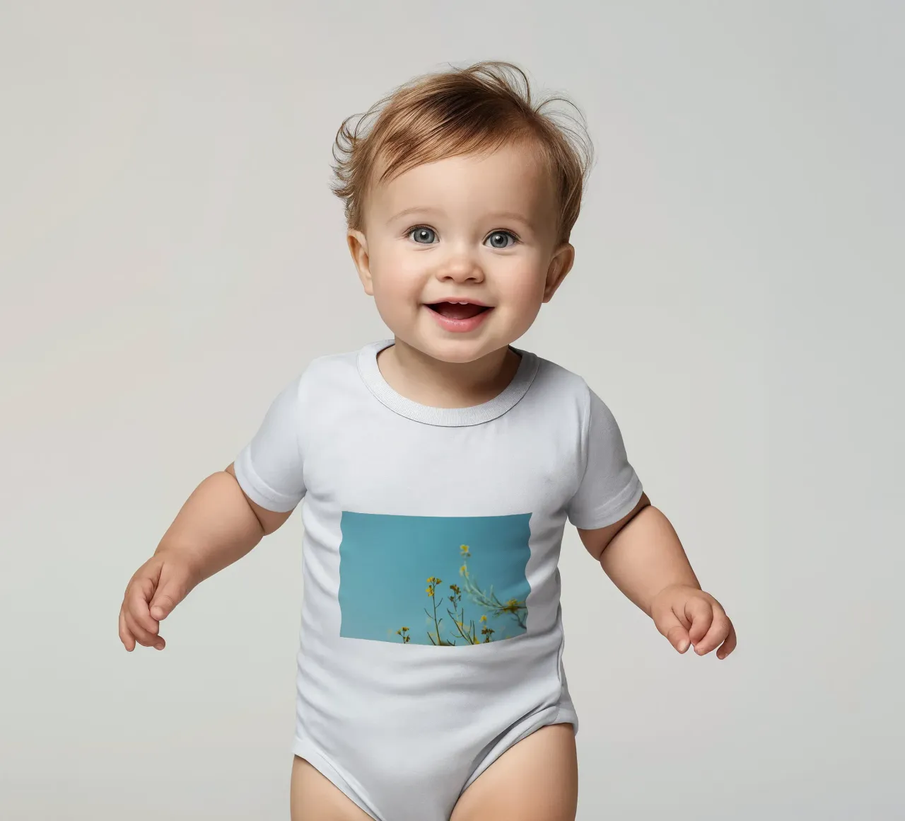 fiori chiari body neonato maniche corte da Bleu