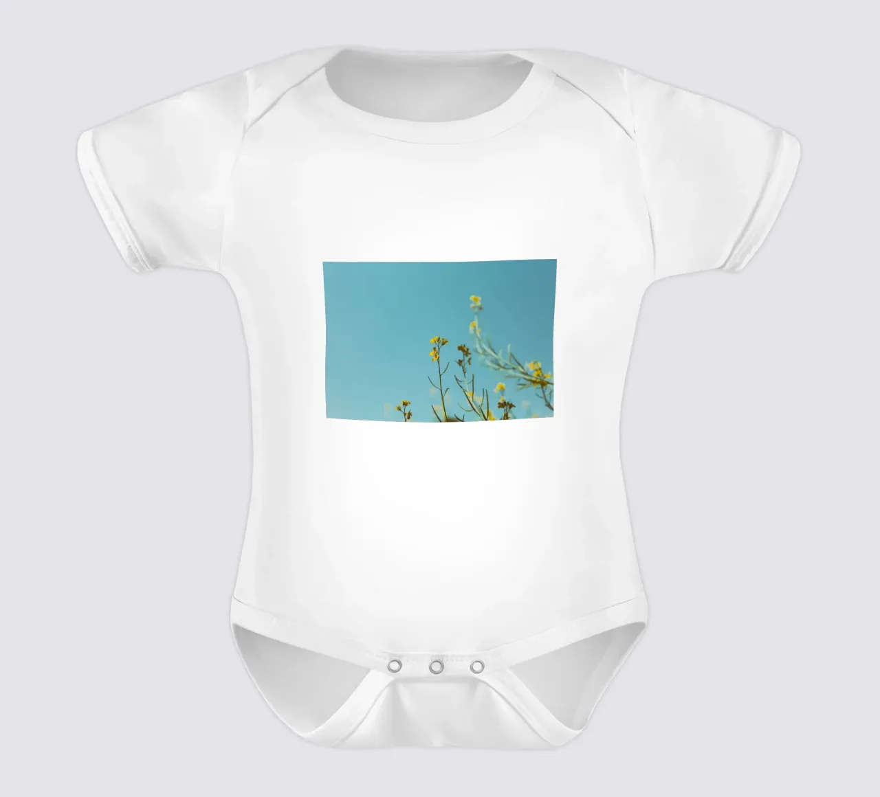 fiori chiari body neonato maniche corte da Bleu