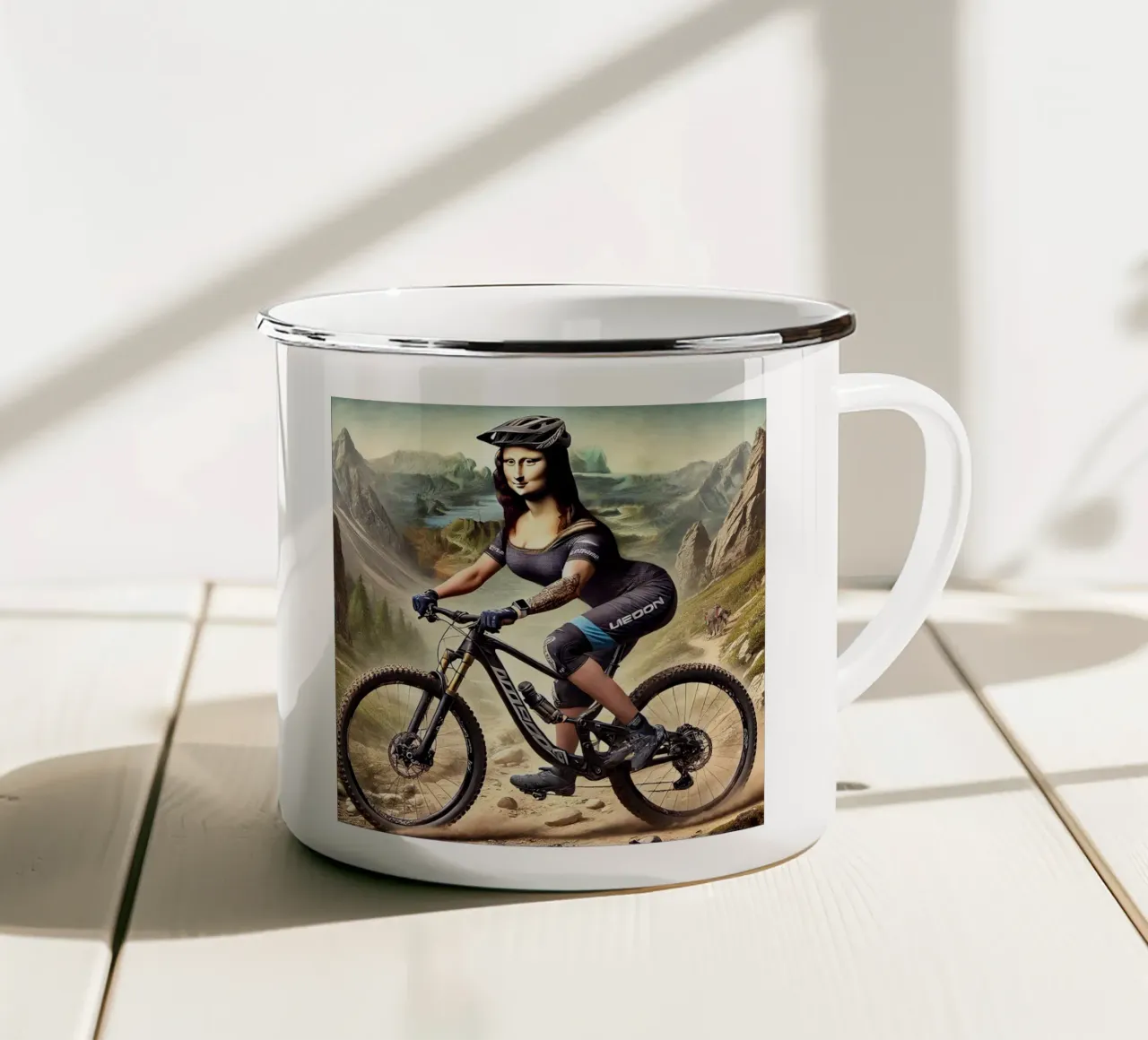 MONA LISA Mountainbiking tazza in smalto da Vintage Van Gogh