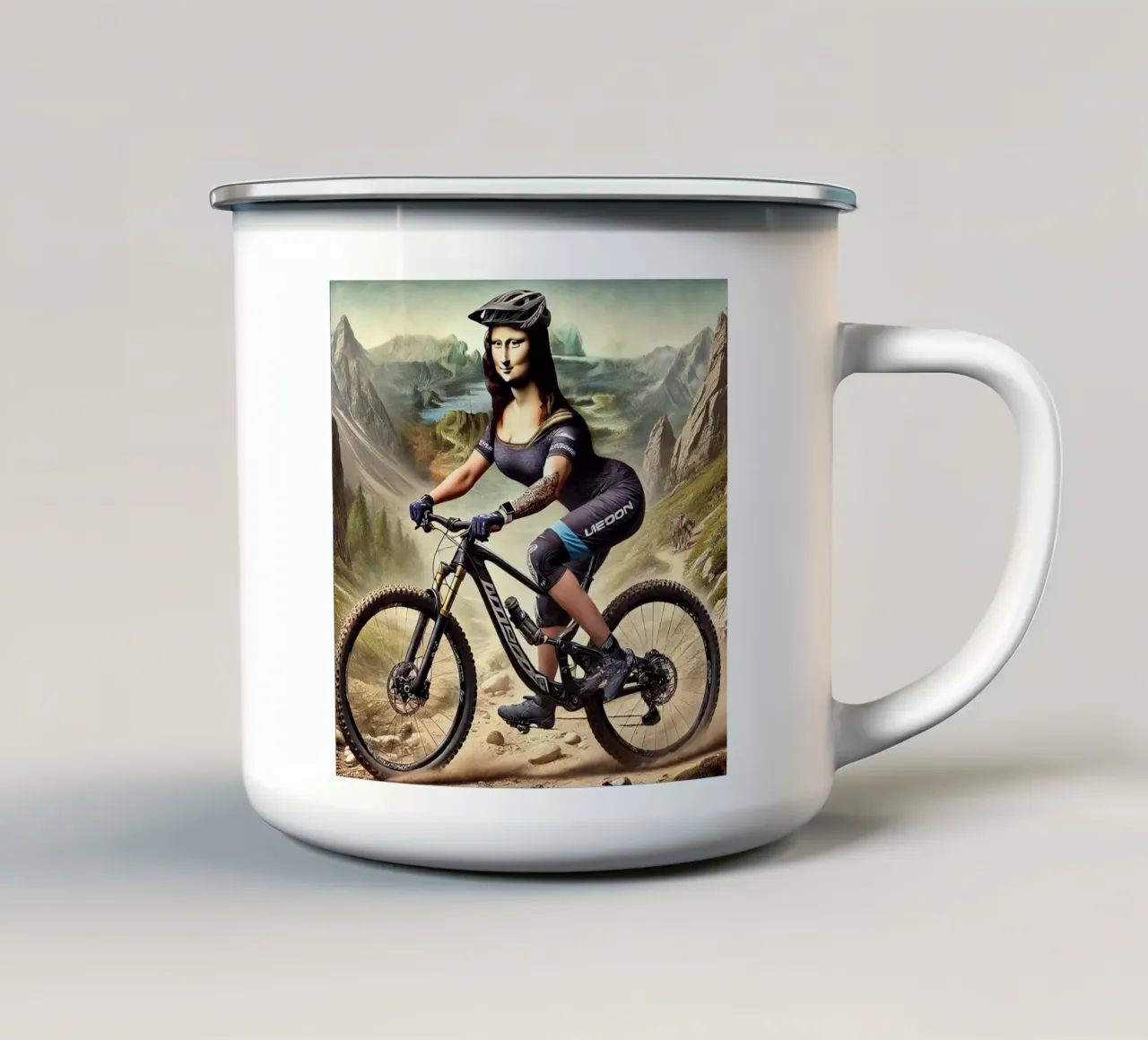 MONA LISA Mountainbiking tazza in smalto da Vintage Van Gogh