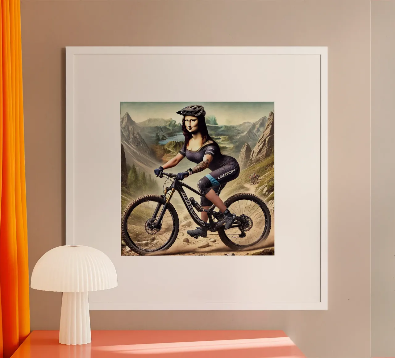 MONA LISA Mountainbiking poster con telaio in alluminio da Vintage Van Gogh