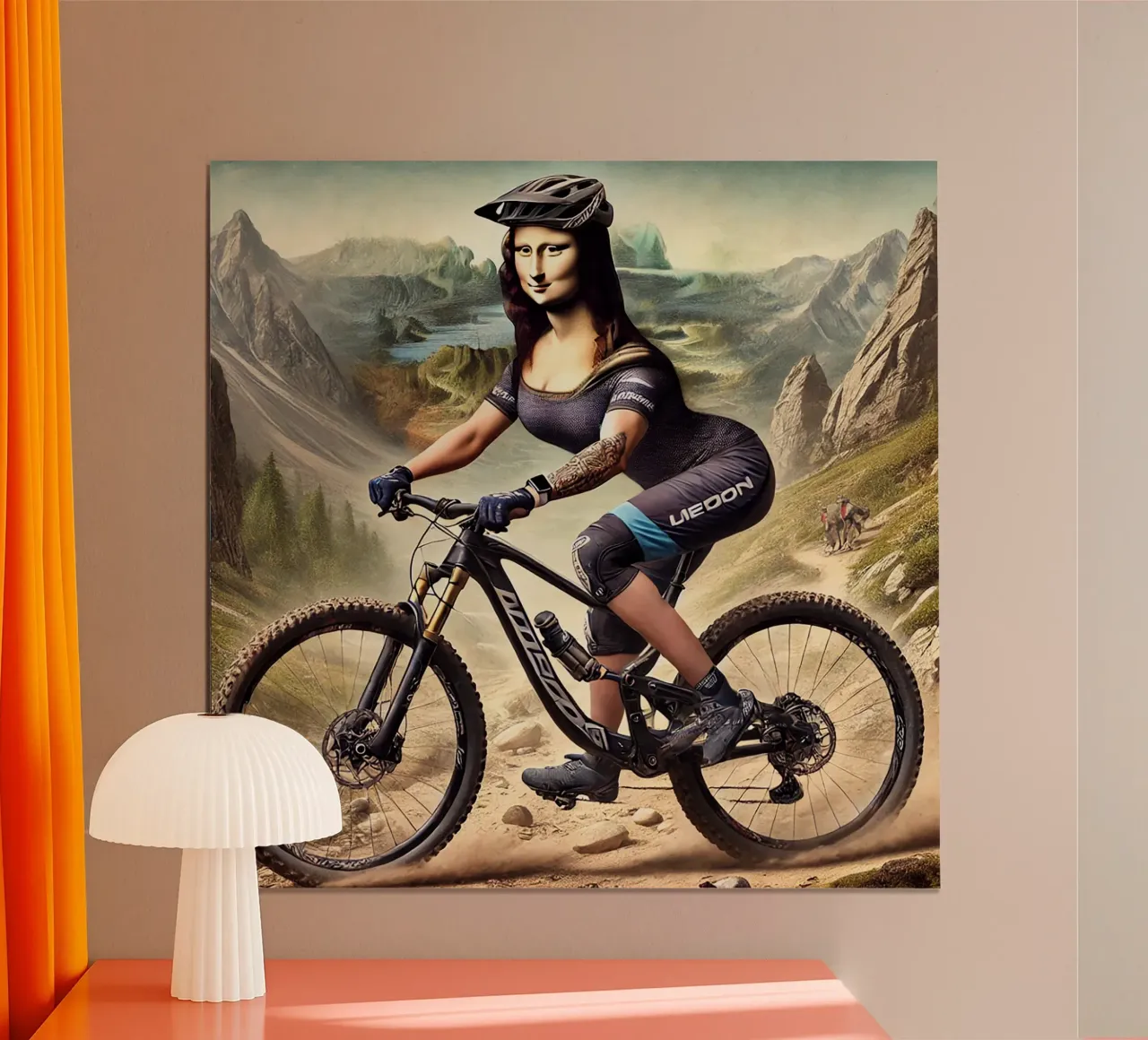 MONA LISA Mountainbiking poster con telaio in alluminio da Vintage Van Gogh