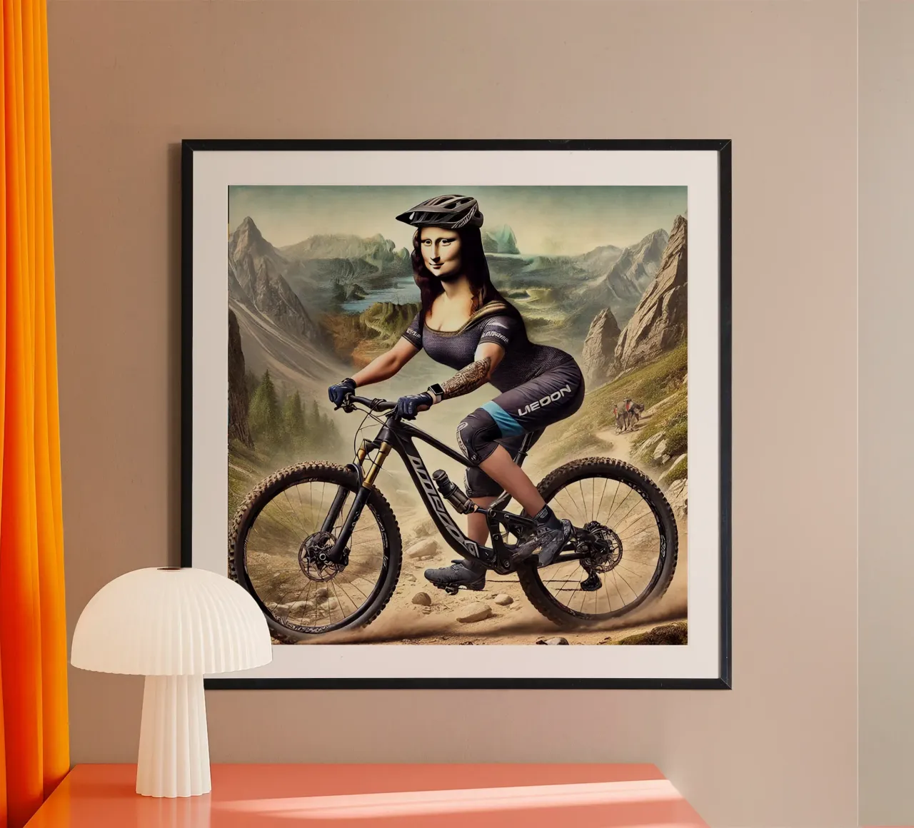 MONA LISA Mountainbiking poster con telaio in alluminio da Vintage Van Gogh