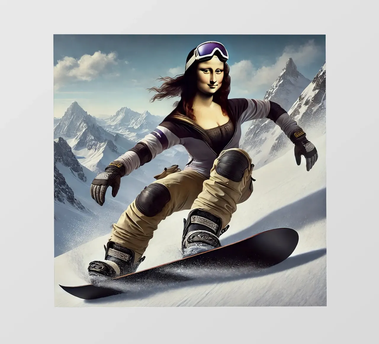 MONA LISA on a Snowboard pellicola backlit da Vintage Van Gogh