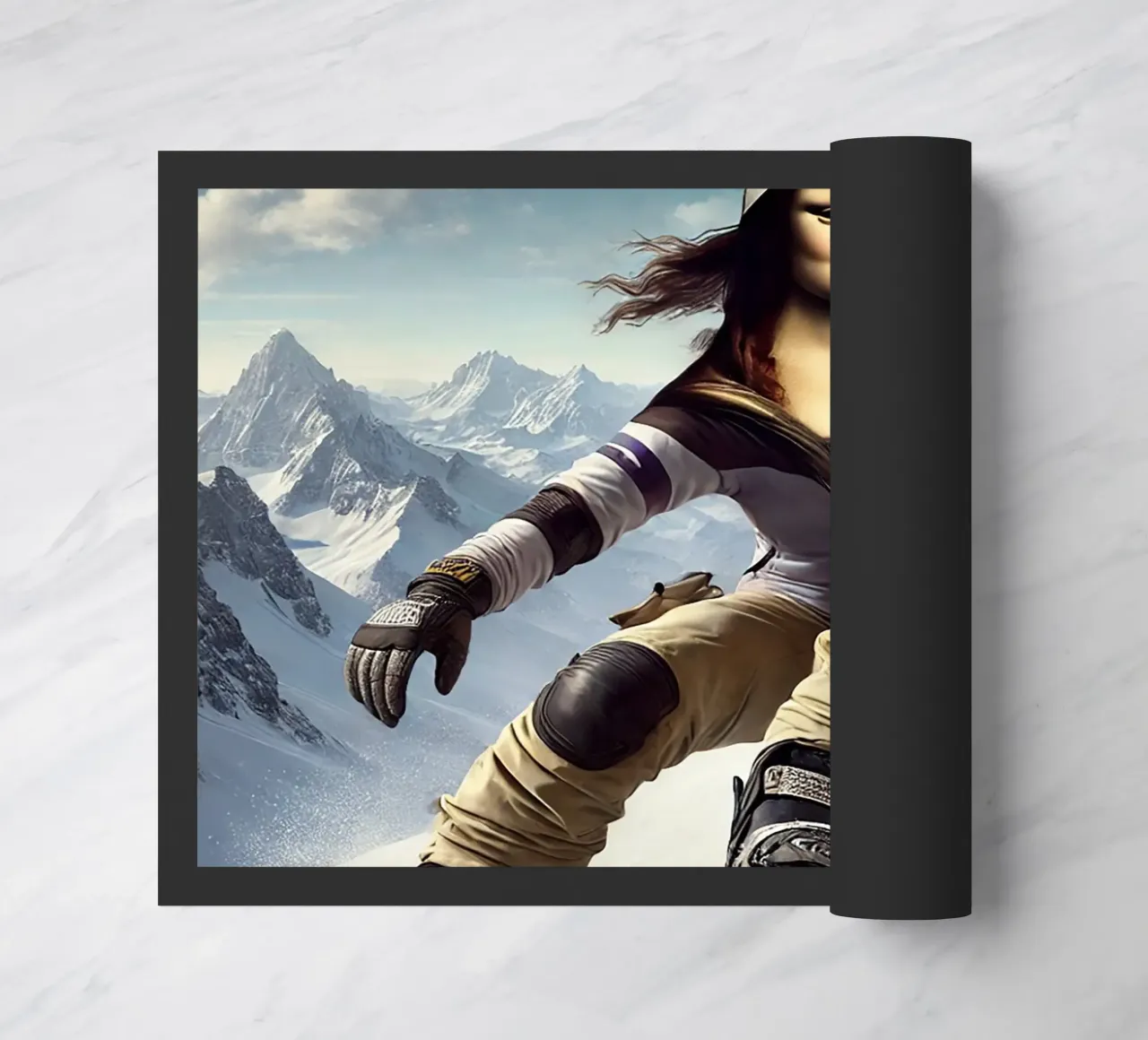 MONA LISA on a Snowboard zerbino da Vintage Van Gogh