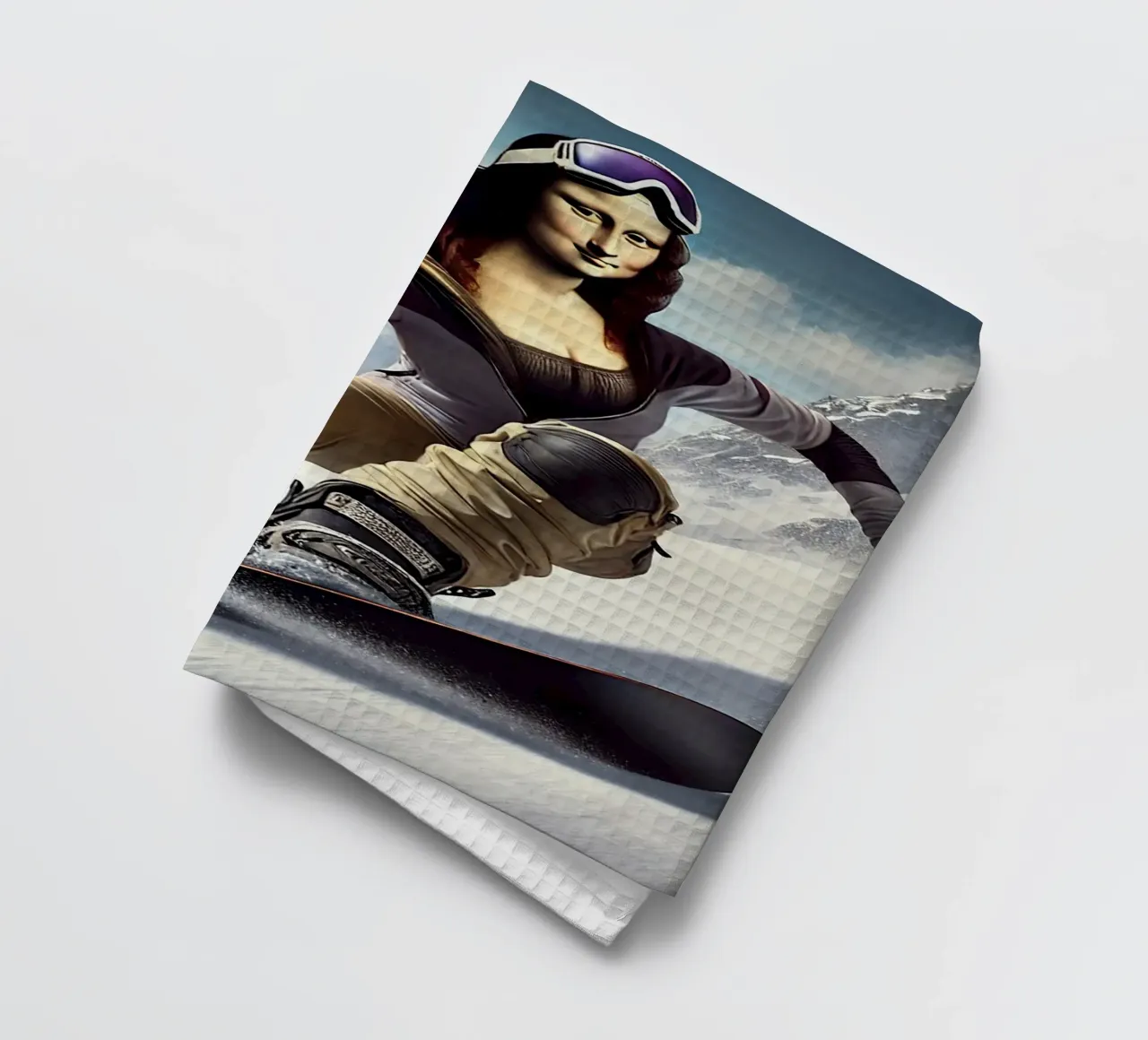 MONA LISA on a Snowboard canovaccio da cucina da Vintage Van Gogh