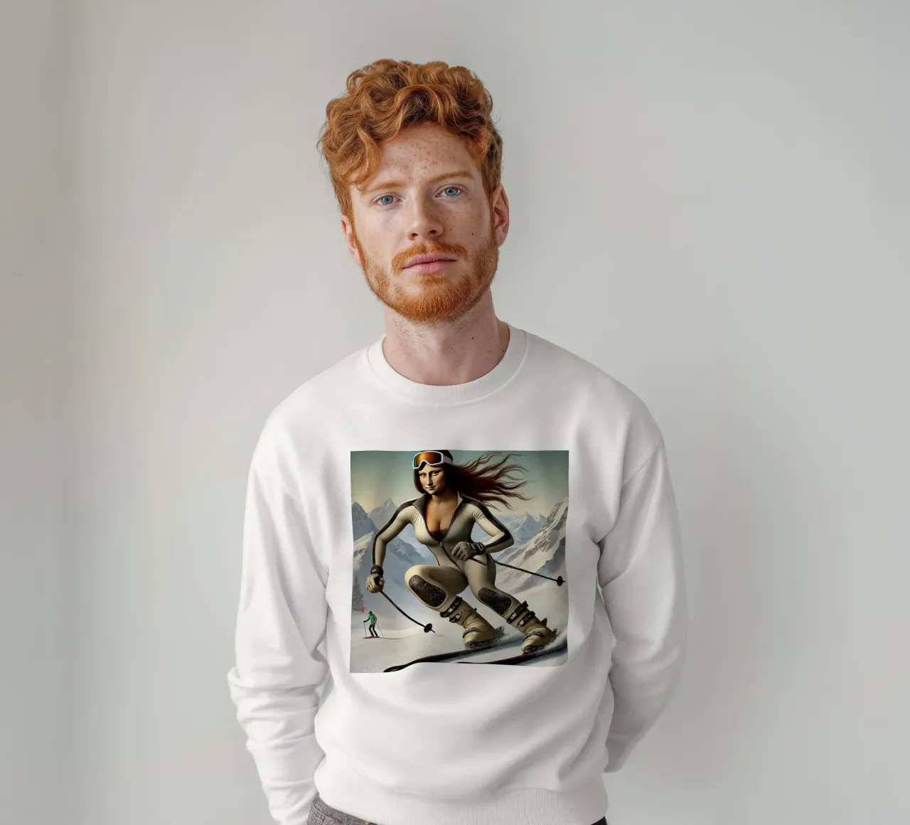 MONA LISA SKIING felpa da Vintage Van Gogh