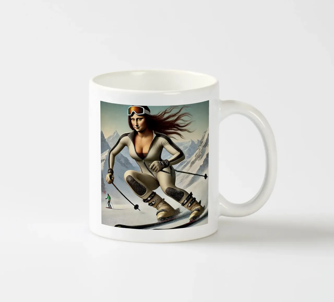 MONA LISA SKIING tazza in ceramica da Vintage Van Gogh