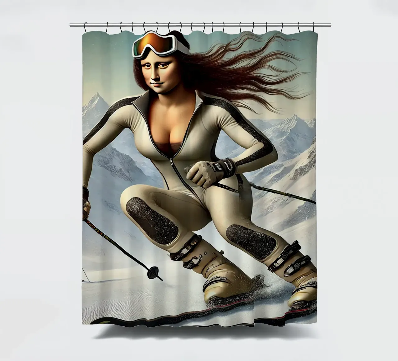 MONA LISA SKIING tenda da doccia da Vintage Van Gogh